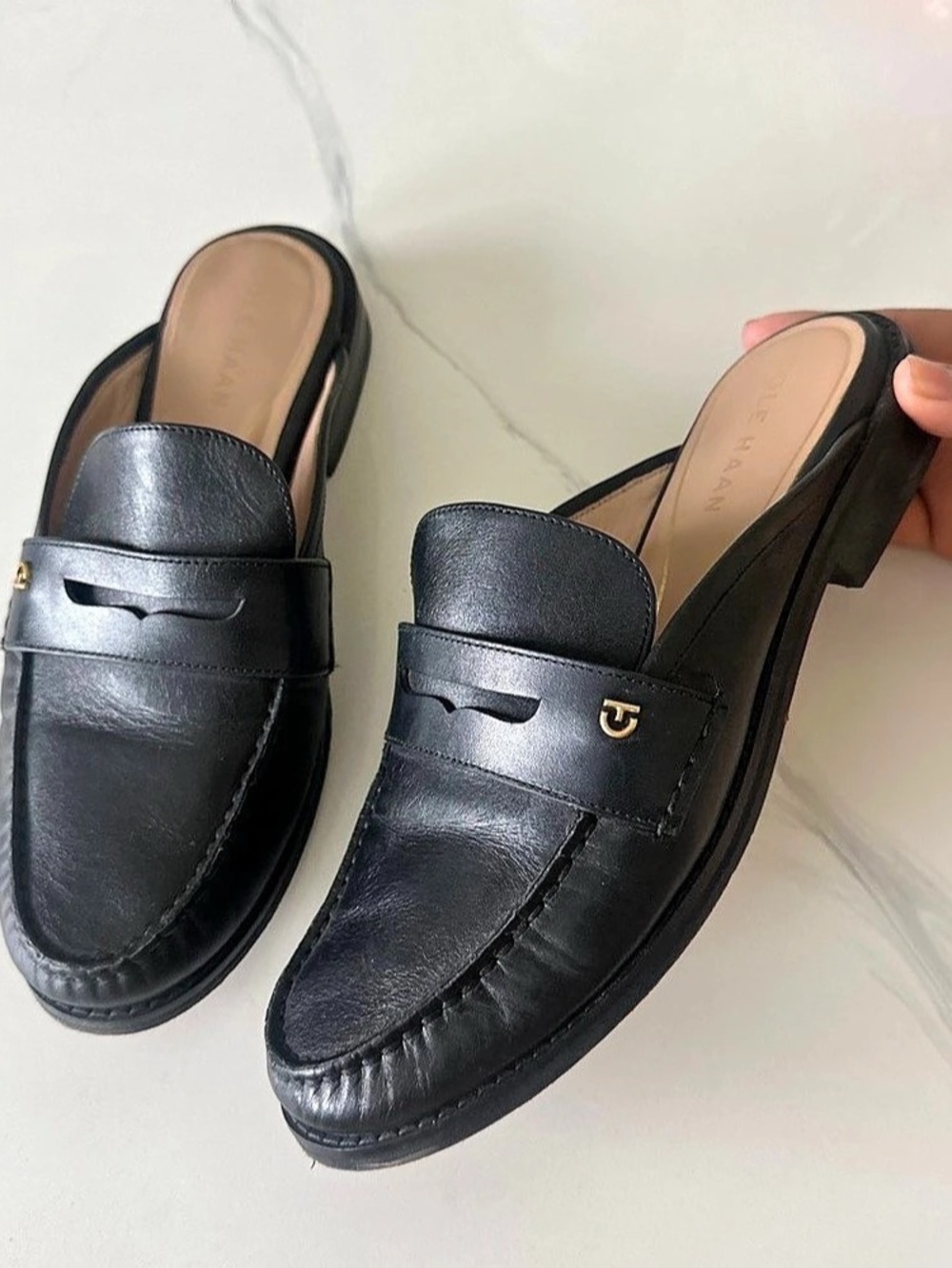 Cole Haan Lux Pinch Penny Loafer Mule Black